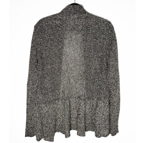 Eileen Fisher Womens 100% Linen Open Front Shaped Cardigan Sweater Ruffle Hem 1X - Picture 2 of 7